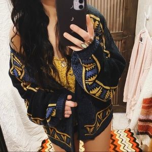 southwestern vibes vintage oversized cardigan
